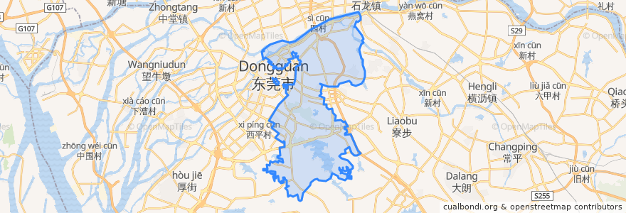 Mapa de ubicacion de Dongcheng Subdistrict.