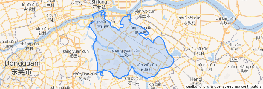 Mapa de ubicacion de 茶山镇.