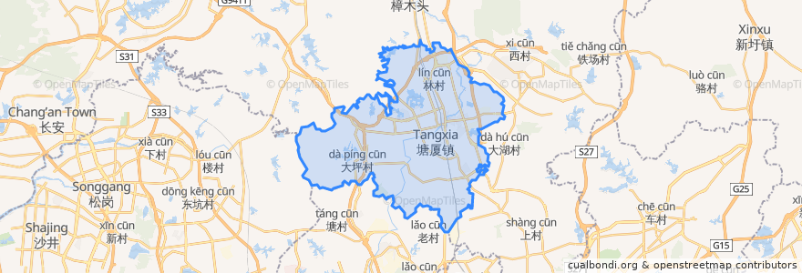 Mapa de ubicacion de 塘厦镇.