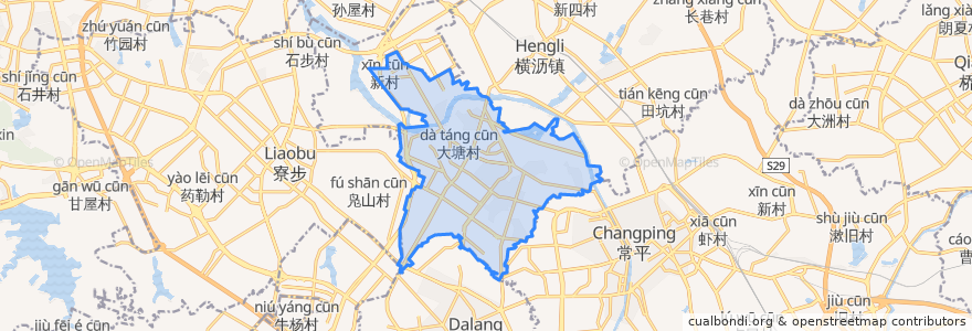 Mapa de ubicacion de 东坑镇.