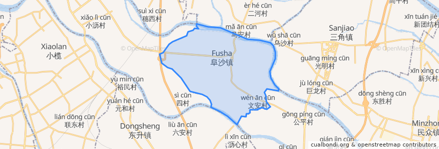 Mapa de ubicacion de 阜沙镇.