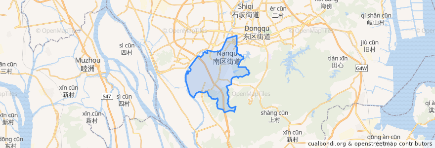 Mapa de ubicacion de Nanqu Subdistrict.