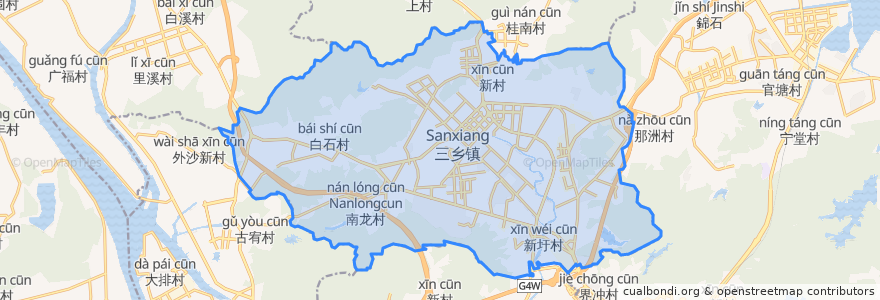 Mapa de ubicacion de 三乡镇.