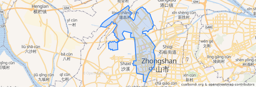 Mapa de ubicacion de 西区街道.