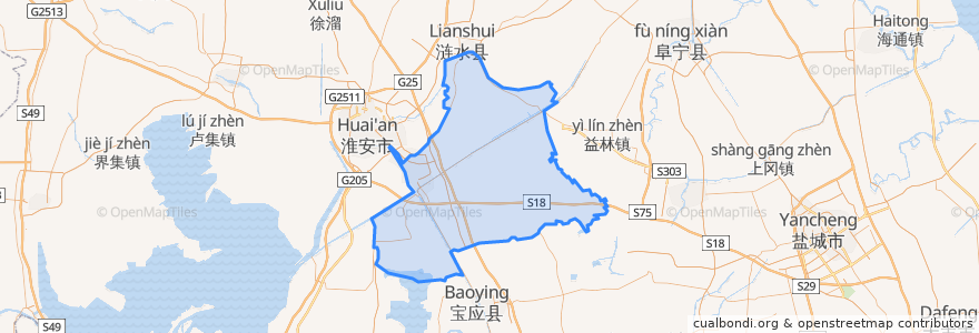 Mapa de ubicacion de Huai’an.