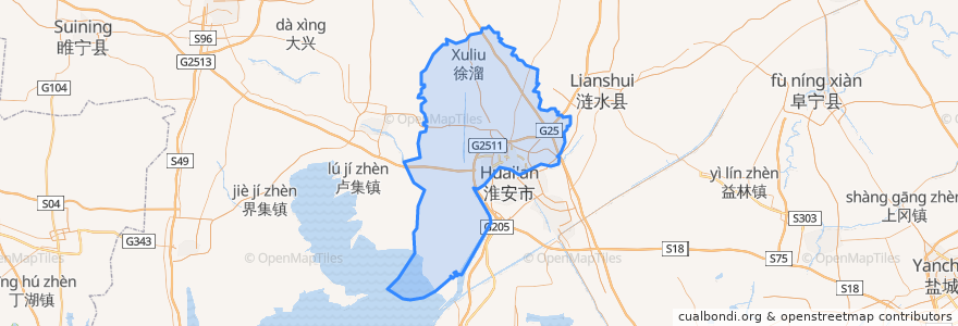 Mapa de ubicacion de 淮阴区.