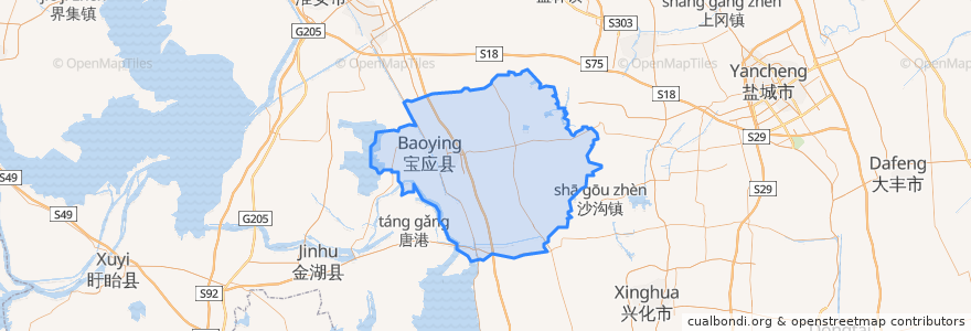 Mapa de ubicacion de 宝应县.