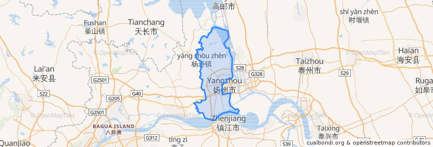 Mapa de ubicacion de Distretto di Hanjiang.