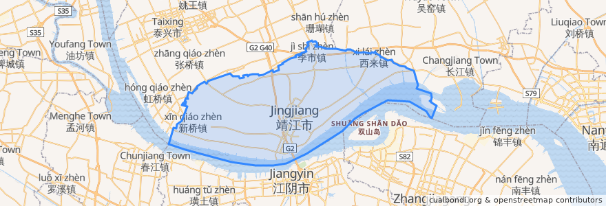 Mapa de ubicacion de 靖江市.