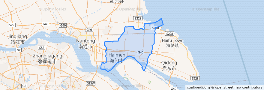 Mapa de ubicacion de 海门区.