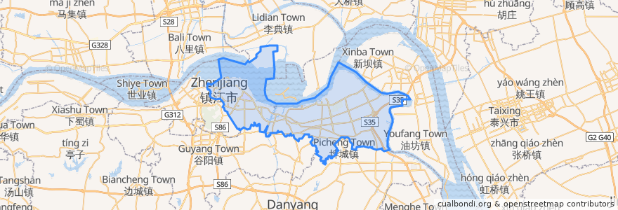 Mapa de ubicacion de 京口区.