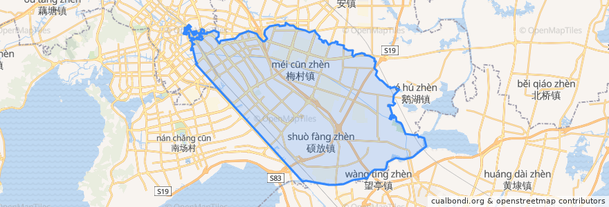 Mapa de ubicacion de Nouveau district de Wuxi.