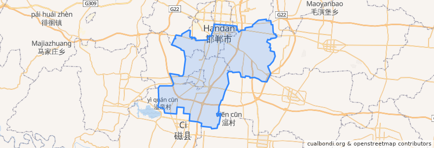 Mapa de ubicacion de 邯山区.