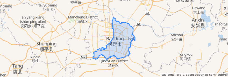 Mapa de ubicacion de 莲池区.