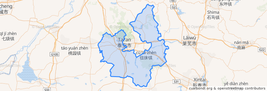 Mapa de ubicacion de 岱岳区.