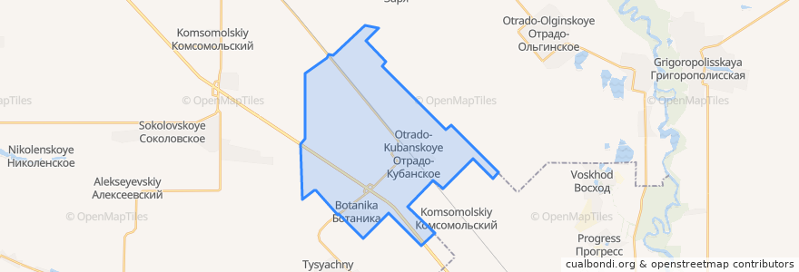 Mapa de ubicacion de Отрадо-Кубанское сельское поселение.