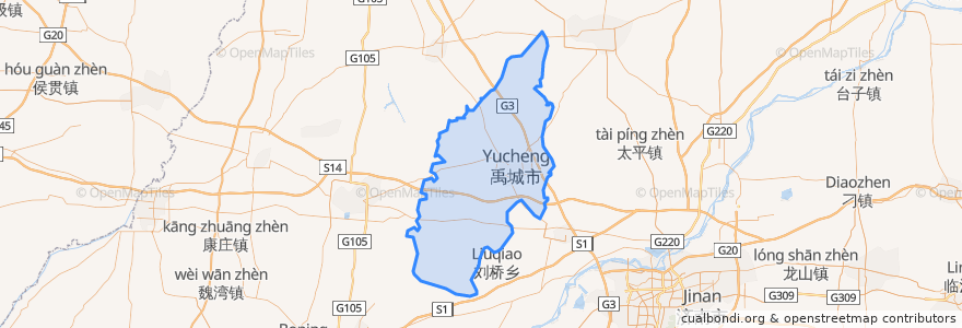 Mapa de ubicacion de 禹城市.