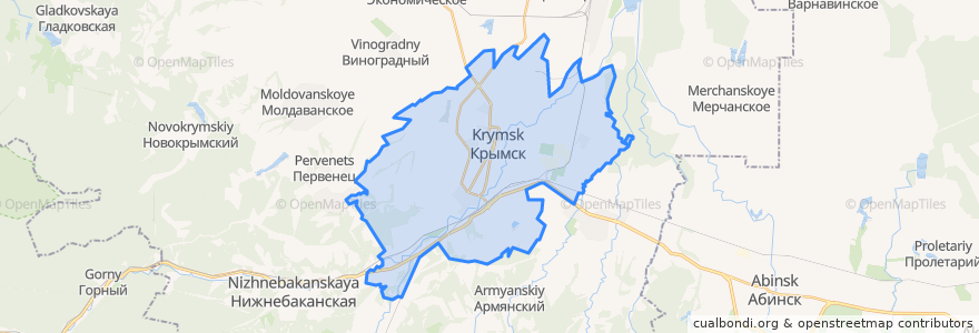 Mapa de ubicacion de Крымское городское поселение.