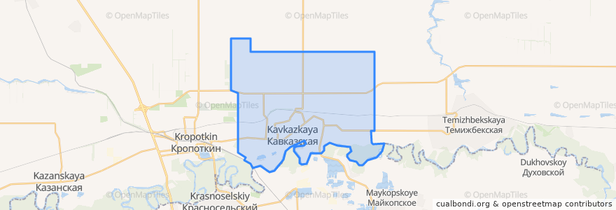 Mapa de ubicacion de Кавказское сельское поселение.