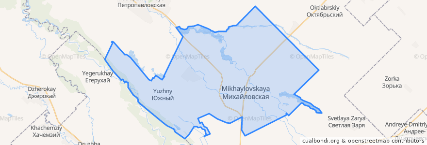 Mapa de ubicacion de Михайловское сельское поселение.