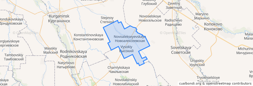 Mapa de ubicacion de Новоалексеевское сельское поселение.