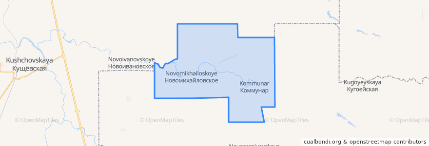 Mapa de ubicacion de Новомихайловское сельское поселение.