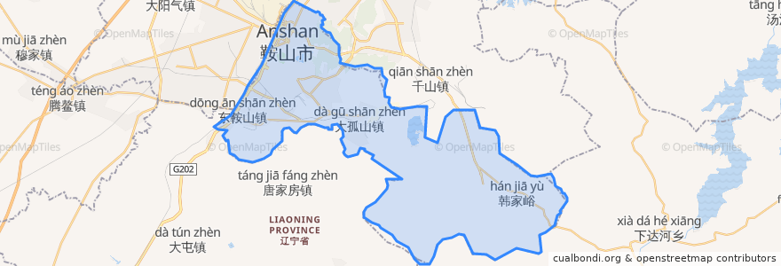 Mapa de ubicacion de 铁东区.