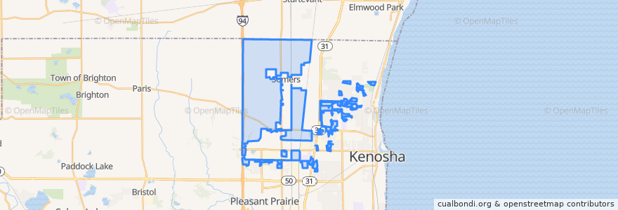 Mapa de ubicacion de Town of Somers.