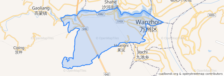 Mapa de ubicacion de Taibai Subdistrict.