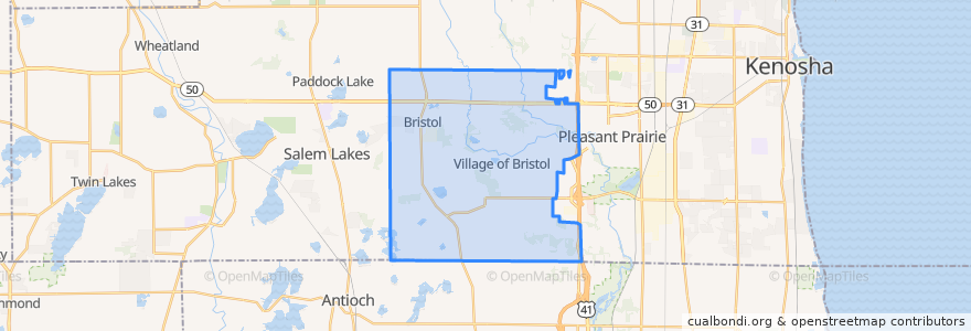 Mapa de ubicacion de Village of Bristol.