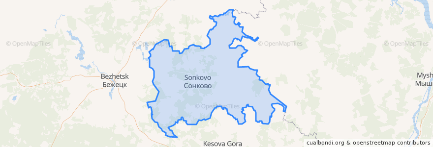 Mapa de ubicacion de Сонковский муниципальный округ.