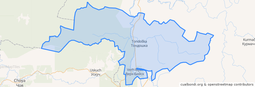 Mapa de ubicacion de Тондошенское сельское поселение.