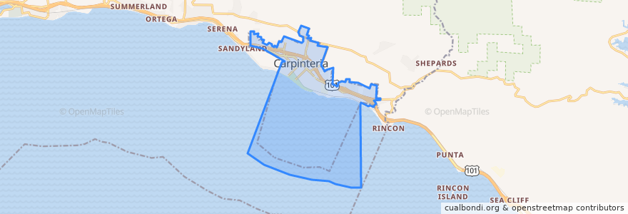 Mapa de ubicacion de Carpinteria.