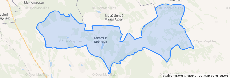 Mapa de ubicacion de сельское поселение Табарсук.