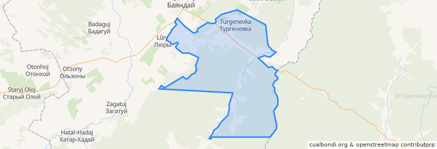 Mapa de ubicacion de сельское поселение Тургеневка.