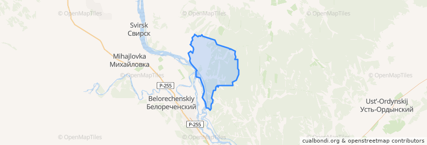 Mapa de ubicacion de сельское поселение Олонки.