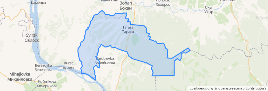 Mapa de ubicacion de сельское поселение Тараса.