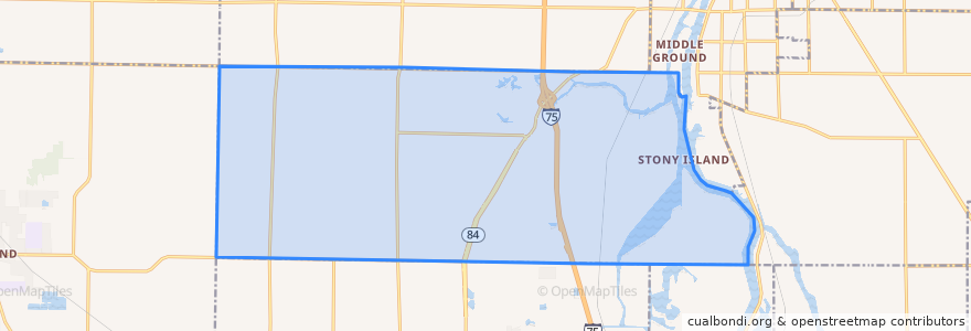 Mapa de ubicacion de Frankenlust Township.