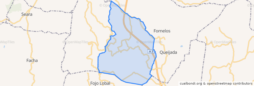 Mapa de ubicacion de Rebordões (Souto).