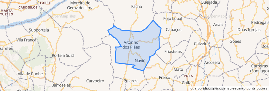 Mapa de ubicacion de Navió e Vitorino dos Piães.