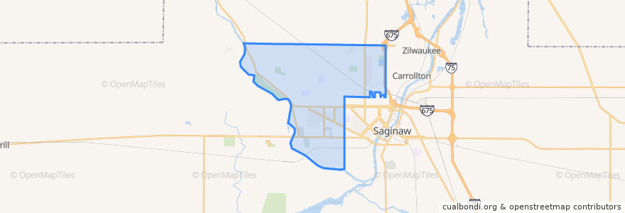 Mapa de ubicacion de Saginaw Charter Township.