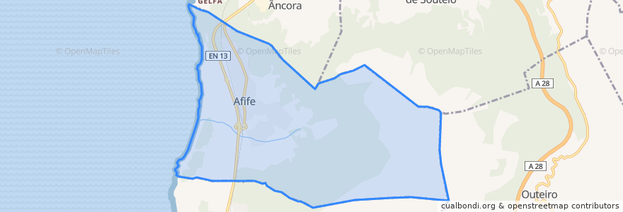 Mapa de ubicacion de Afife.