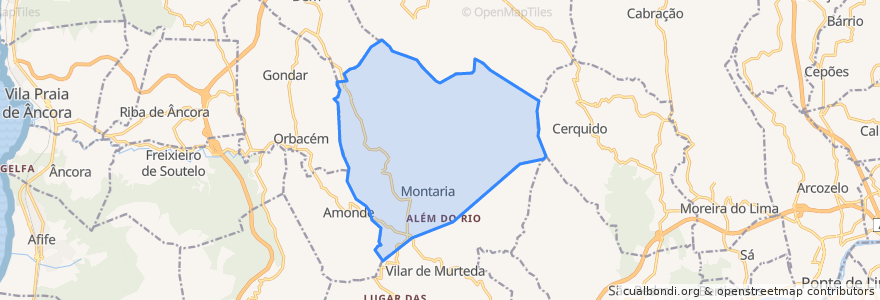 Mapa de ubicacion de Montaria.