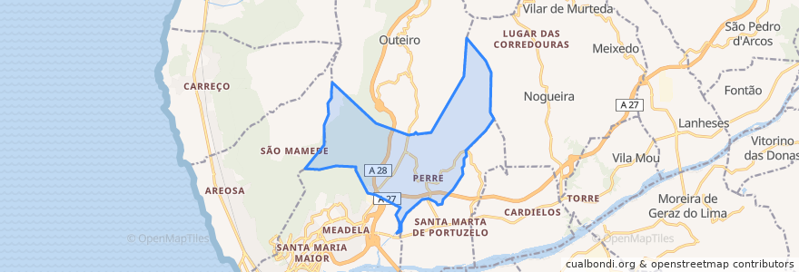 Mapa de ubicacion de Perre.