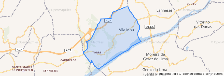 Mapa de ubicacion de Torre e Vila Mou.