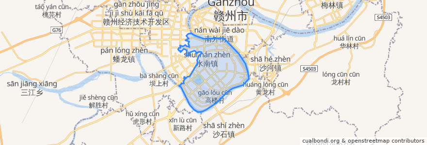 Mapa de ubicacion de 水南街道.