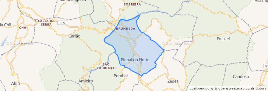 Mapa de ubicacion de Pinhal do Norte.