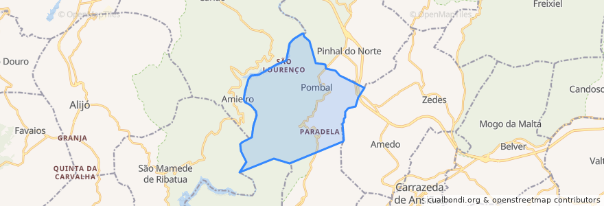 Mapa de ubicacion de Pombal.