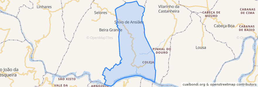 Mapa de ubicacion de Seixo de Ansiães.