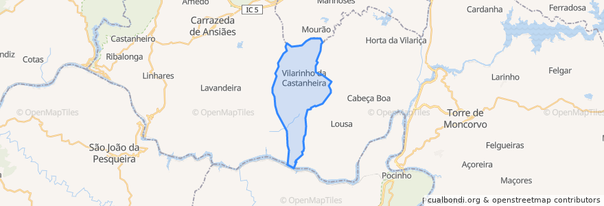 Mapa de ubicacion de Vilarinho da Castanheira.